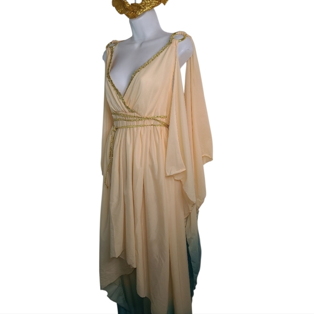 VTG Ancient Greek Goddess Halloween Costume adult  Dress L - Picture 4 of 12